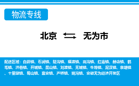 北京到无为市物流公司专业的北京到无为市物流专线