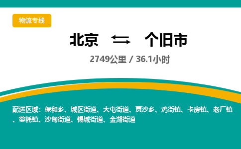 北京到个旧市物流公司专业的北京到个旧市物流专线