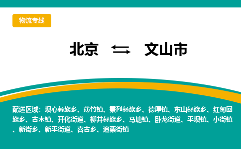 北京到文山市物流公司专业的北京到文山市物流专线