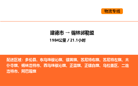 建德到锡林郭勒盟乌拉盖区物流公司