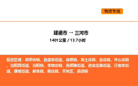 建德到三河市物流公司