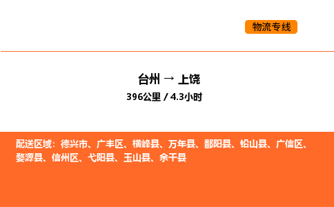 台州到上饶货运公司-台州到上饶整车零担物流专线