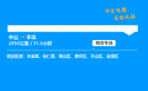中山到本溪物流专线-中山到本溪物流公司-优质物流，运输升级
