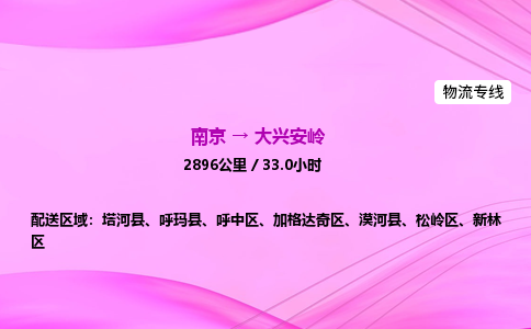 南京到大兴安岭整车物流专线，南京到大兴安岭零担物流公司-无忧物流，畅行全球