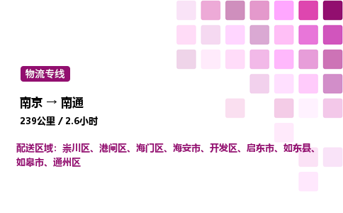 南京到南通物流专线-南京到南通物流公司-速运物流，闪电抵达