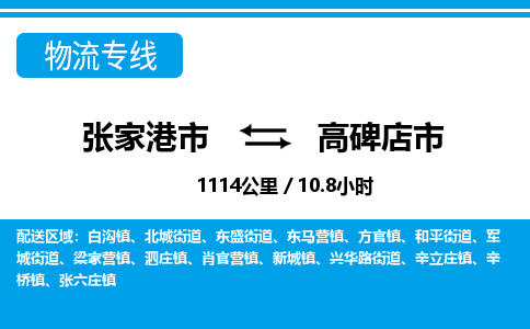 ​张家港市直达到高碑店市物流公司-​张家港市到高碑店市整车零担物流专线