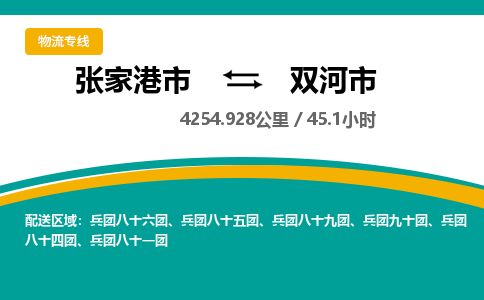 ​张家港市直达到双河市物流公司-​张家港市到双河市整车零担物流专线
